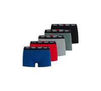 Hugo Herren Trunk Five Pack Fünfer-Pack eng anliegende Boxershorts aus Stretch-Baumwolle mit kurzem Bein und Logos am Bund, Blau,M
