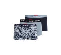 HUGO Herren Trunk Triplet Design Dreier-Pack eng anliegende Boxershorts aus Stretch-Baumwolle mit kurzem Bein und Logo-Bund