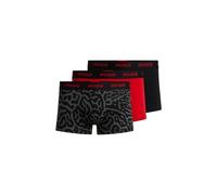 HUGO Herren Trunk Triplet Design Dreier-Pack eng anliegende Boxershorts aus Stretch-Baumwolle mit kurzem Bein und Logo-Bund