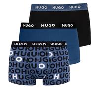 HUGO Herren Trunk Triplet Design Dreier-Pack eng anliegende Boxershorts aus Stretch-Baumwolle mit kurzem Bein und Logo-Bund