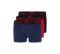 HUGO Herren Trunk Triplet Pack Dreier-Pack Boxershorts aus Stretch-Baumwolle mit Logos am Bund Gemustert S