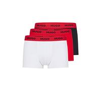 HUGO 3er Pack Herren Boxershorts Long Boxer Unterhosen Trunk Triplet Pack, Farbe:Mehrfarbig, Größe:XL, Artikel:-972 Black/red/White
