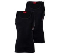 HUGO Herren Unterhemd, 2er Pack - Tank Top Twin Pack, Doppelripp, Cotton Stretch Schwarz L