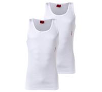 HUGO Herren Unterhemd, 2er Pack - Tank Top Twin Pack, Doppelripp, Cotton Stretch Weiß L
