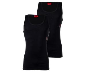 HUGO Herren Unterhemd, 2er Pack - Tank Top Twin Pack, Doppelripp, Cotton Stretch XXL Schwarz