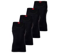 HUGO Herren Unterhemd, 4er Pack - Tank Top, Doppelripp, Cotton Stretch Schwarz 2XL