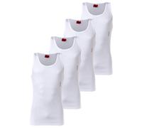 HUGO Herren Unterhemd, 4er Pack - Tank Top, Doppelripp, Cotton Stretch Weiß / 2XL XXL Weiß