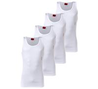 HUGO Herren Unterhemd, 4er Pack - Tank Top, Doppelripp, Cotton Stretch Weiß M