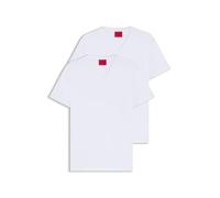 HUGO Herren T-Shirt HUGO-V V-Ausschnitt Stretch-Baumwolle 2er-Pack Weiß M