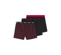 HUGO Herren Woven Boxer Triplet Dreier-Pack Boxershorts aus Baumwolle mit Logos am Bund