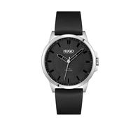 HUGO Analog Quarzuhr für Herren Kollektion #First mit Schwarzes Lederarmband - 1530188