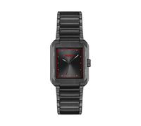 HUGO Uhr aus schwarzem Edelstahl mit roten Akzenten - Style #THRIVE ANALOG, HB1530383 Schwarz ONESI