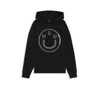 HUGO Hoodie aus Baumwoll-Terry mit glitzerndem Happy HUGO Logo - Style Dolasa_B_2, 50550709 Schwarz XL