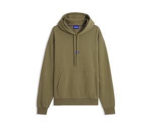 HUGO Hoodie aus Baumwoll-Terry mit Logo-Badge - Style Nalonso, 50522374 Olive XXL