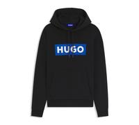 HUGO Hoodie aus Baumwoll-Terry mit rechteckigem Logo-Print - Style Nalves, 50522370 Schwarz XS