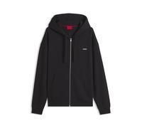 HUGO Hoodie aus Baumwoll-Terry mit Reißverschluss und Logo-Schriftzug - Style Dapozip, 50548651 Schwarz S