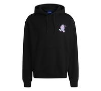 HUGO Hoodie aus Baumwoll-Terry mit Streetfood-Grafik - Style Namiko, 50532264 Schwarz S