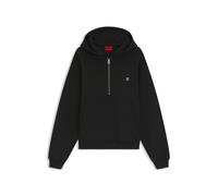 HUGO Hoodie aus strukturiertem Baumwoll-Mix mit Reißverschluss am Kragen - Style Dabinhood, 50563019 Schwarz XS