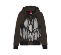 HUGO HUGO x RB by Slawn Hoodie mit Fischgrät-Muster, Print und Reißverschluss - Style Hoodt253X_Slawn_IN, 50560322 Braun 44