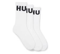 Freizeitsocken HUGO UNDERWEAR "3P QS ICONIC CC 1", Herren, Gr. 43-46, weiß (weiß 100), Baumwollmischung, elastisch, Socken, mit HUGO Logostickerei in Kontrastfarbe (25234844-43) weiß 100