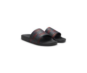 HUGO In Italien gefertigte Slides mit Allover-Logo-Print - Style Timein_slid_lgao, 50568750 Schwarz 41