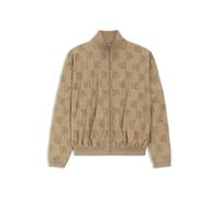 HUGO Jacke aus Baumwoll-Mix mit Allover-Logo-Muster - Style TERRYMONOGRAM_JACKET, 50556831 Hellbraun M