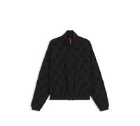HUGO Jacke aus Baumwoll-Mix mit Allover-Logo-Muster - Style TERRYMONOGRAM_JACKET, 50556831 Schwarz S