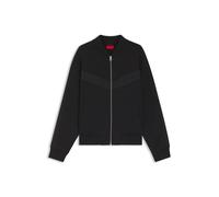 HUGO Jacke aus Baumwoll-Mix mit Lochstickerei-Streifen - Style Dromzip, 50562828 Schwarz M