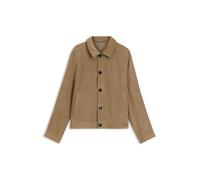 HUGO Jacke aus Veloursleder mit abgestepptem Detail an der Brusttasche - Style Ligor, 50564061 Beige S