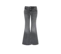 HUGO Bootcut-Jeans mit mittlerem Bund aus Baumwollmischung mit feinen Längsstreifen - Style Gelissa_3_B, 50568482 Schwarz gemustert 25/32