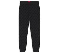HUGO Jogginghose aus Baumwoll-Mix mit Allover-Logo-Muster - Style TERRYMONOGRAM_PANTS, 50556809 Schwarz S