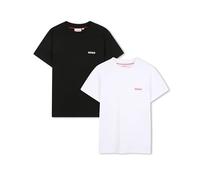 HUGO Zweierpack Kinder-T-Shirts aus Baumwoll-Jersey - Style G00573/M4104A, G00573 Schwarz / Weiß 102