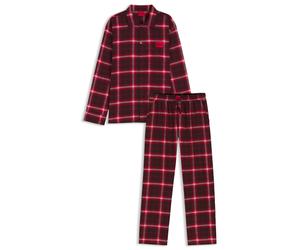 HUGO Karierter Pyjama aus Baumwolle mit Logo-Labels - Style LOUK_LONG SET, 50550084 Rot L