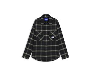 HUGO Kariertes Oversized Overshirt aus Baumwoll-Twill - Style Ebolt, 50555406 Schwarz gemustert XXL