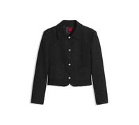 HUGO Kastige Cropped-Jacke aus Bouclé mit Pailletten - Style Agesina, 50568508 Schwarz 34