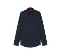 HUGO Slim-Fit Hemd aus bügelleichter Baumwoll-Popeline - Style C-Jenno, 50289499 Dunkelblau 39
