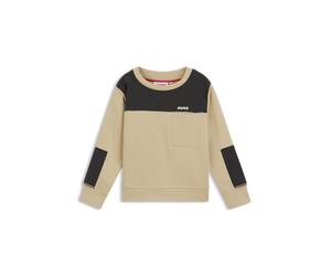 HUGO Kids-Fleece-Sweatshirt aus Baumwoll-Mix mit Ripstop-Details - Style G00449/P9004A, G00449 Khaki 126