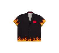 HUGO Kids-Hemd mit Flammen-Artwork und Logo-Etikett - Style G00018/09B04A, G00018 Schwarz 114