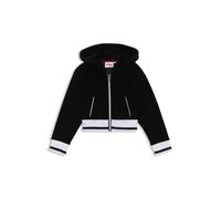 HUGO Kids-Hoodie aus Samt mit Reißverschluss und gestreiften Rippbündchen - Style G00500/09B04A, G00500 Schwarz 138