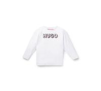 HUGO Kids-Longsleeve aus Baumwolle mit Glitzer-Logo - Style G00206/10P04A, G00206 Weiß 138