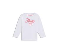 HUGO Kids-Longsleeve aus Baumwolle mit Glitzer-Logo - Style G00492/10P12A, G00492 Weiß 162