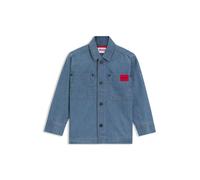HUGO Kids-Overshirt aus Stone-washed Baumwoll-Denim in Blau - Style G00528/Z0610A, G00528 Gemustert 102