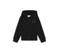 HUGO Kids-Sweatjacke mit Kapuze und Reißverschluss aus Fleece mit Split-Logo - Style G00454/09B06A, G00454 Schwarz 102