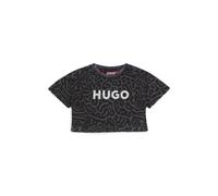 HUGO Kids-T-Shirt aus Baumwolle mit Geparden-Print und schimmerndem Logo - Style G00207/09B04A, G00207 Schwarz gemustert 114