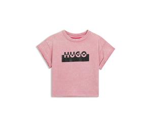 HUGO Kids-T-Shirt aus Baumwolle mit Split-Logo - Style G00488/48H04A, G00488 Pink 126