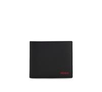 HUGO Klappbare Geldbörse aus Leder mit rotem Logo - Style Tibby_2.0_4cc coin, 50570440 Schwarz ONESI