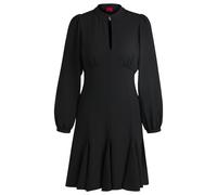 HUGO Kleid aus Krepp mit geknöpftem Stehkragen - Style Kahera, 50522326 Schwarz 34