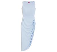 HUGO Kleid aus Krepp mit gerafftem asymmetrischem Saum - Style Kuzella-1, 50558218 Hellblau 42