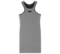 HUGO Kleid aus schimmerndem Jersey mit Racerback und Logo-Aufnäher aus Silikon - Style Niamh_B, 50546952 Silber L