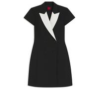 HUGO Kleid im Blazer-Stil mit kontrastfarbenem Revers - Style Kazuna, 50544765 Weiß / Schwarz 36